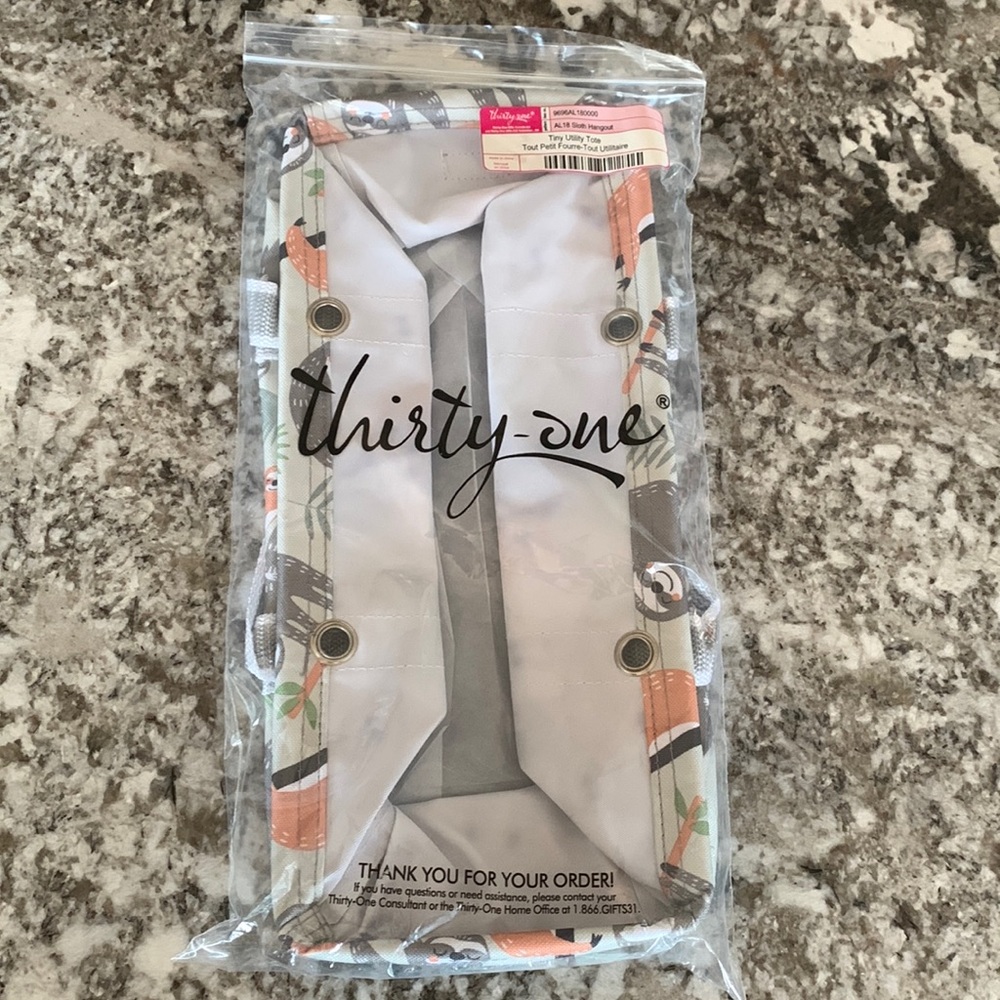 Thirty one Tiny Utility Tote-sloth print